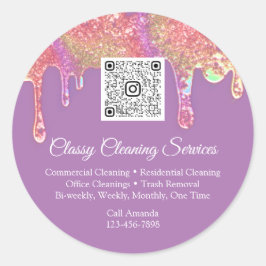 Schoonmaakbare QRCode-Logo Ronde Sticker