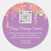 Schoonmaakbare QRCode-Logo Ronde Sticker (Voorkant)