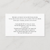 Schoonmaakbeddenlakens Visitekaartje (Achterkant)