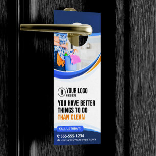 Schoonmaakbedrijf Blue Orange Huishoudelijke Diens Deurhanger
