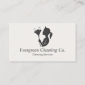 Schoonmaakbedrijf Cleaner House QR Code Minimalist Visitekaartje (Voorkant)