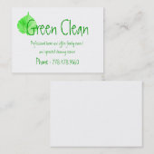 Schoonmaakbedrijf, groen, milieuvriendelijk, Natuu Visitekaartje (Voorkant / Achterkant)