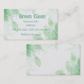 Schoonmaakbedrijf, groen, milieuvriendelijk, Natuu Visitekaartje (Voorkant / Achterkant)