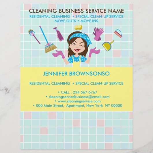 Schoonmaakbedrijf Janitorial Tickets Adverteren Flyer (Achterkant)