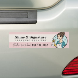 Schoonmaakbedrijf Logo Schoonmaakster Bumpersticker