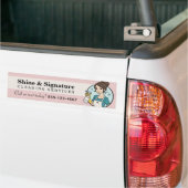 Schoonmaakbedrijf Logo Schoonmaakster Bumpersticker (Op Truck)