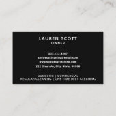 Schoonmaakbedrijf QR Code Spray Fles Zwart Visitekaartje (Achterkant)