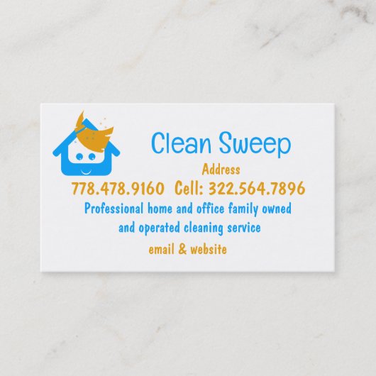 Schoonmaakbedrijf Schoonmaken koffiehuis Visitekaartje (Voorkant)