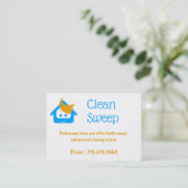 Schoonmaakbedrijf Schoonmaken koffiehuis Visitekaartje (Staand voorkant)