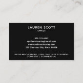 Schoonmaakbedrijf Spray Bottle Black Visitekaartje (Achterkant)