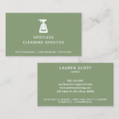 Schoonmaakbedrijf Spray Bottle Sage Green Visitekaartje (Voorkant / Achterkant)