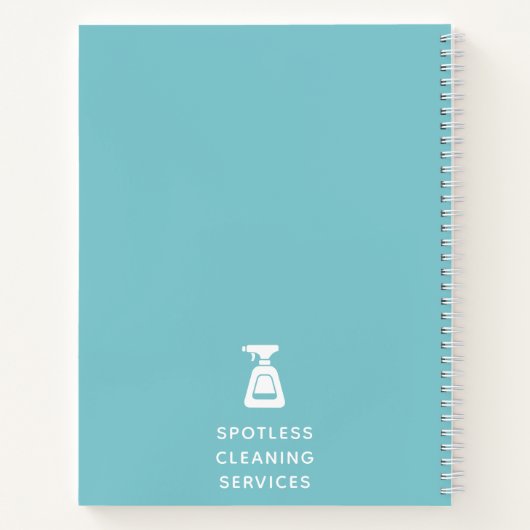 Schoonmaakbedrijf Spray Fles Aqua Blue Notitieboek (Achterkant)