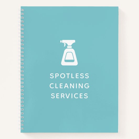 Schoonmaakbedrijf Spray Fles Aqua Blue Notitieboek (Voorkant)