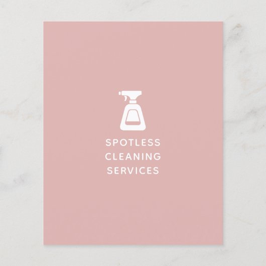 Schoonmaakbedrijf Spray Fles Dusty Pink Flyer (Achterkant)