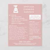 Schoonmaakbedrijf Spray Fles Dusty Pink Flyer (Voorkant)