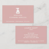 Schoonmaakbedrijf Spray Fles Dusty Pink Visitekaartje (Voorkant / Achterkant)