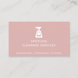 Schoonmaakbedrijf Spray Fles Dusty Pink Visitekaartje