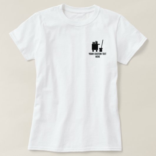 Schoonmaakbedrijf t shirt voor huishoudster & conc (Design voorkant)