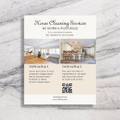Schoonmaakbedrijf Vintage Script Foto Ivoor Flyer