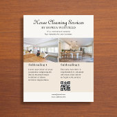 Schoonmaakbedrijf Vintage Script Foto Ivoor Flyer
