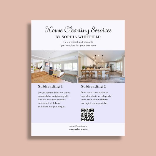 Schoonmaakbedrijf Vintage Script Foto Lavendel Flyer
