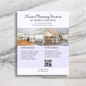 Schoonmaakbedrijf Vintage Script Foto Lavendel Flyer