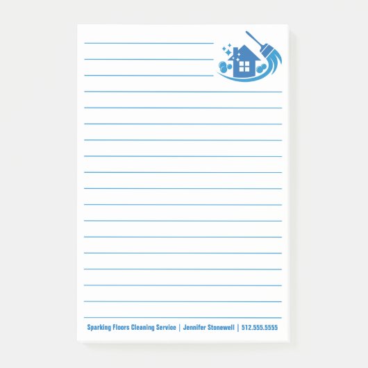 Schoonmaakbedrijf voor huisjes met eigen lijntjes post-it® notes (Voorkant)
