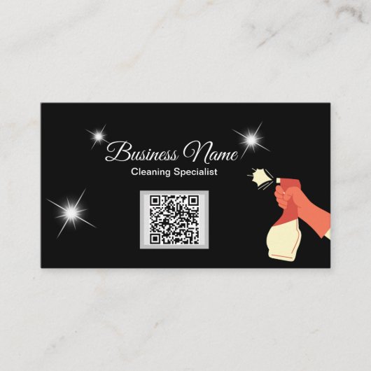 Schoonmaakbedrijfskaart Aangepaste Sociale QR-code Visitekaartje (Voorkant)