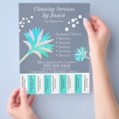 Schoonmaakbedrijven Flyer met Afscheurstroken I (Hand)