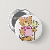 Schoonmaakbeer met een knuffelend uiterlijk ronde button 5,7 cm (Voorkant /achterkant)