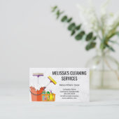 schoonmaakbenodigdheden | dienstmeisje visitekaartje (Staand voorkant)