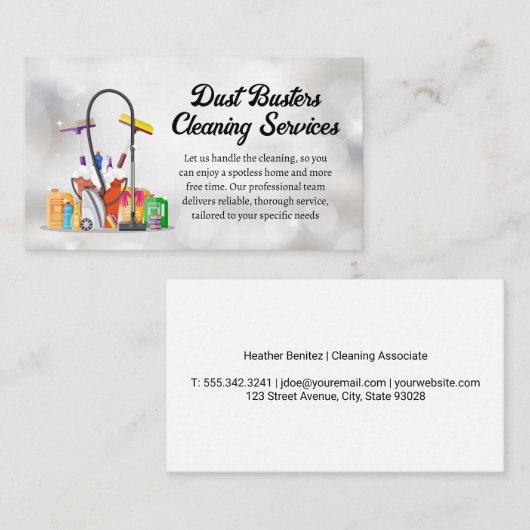 schoonmaakbenodigdheden | House Maid Services Visitekaartje (Voorkant / Achterkant)
