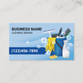 Schoonmaakbenodigdheden Maid Service Moderne Blauw Visitekaartje (Voorkant)