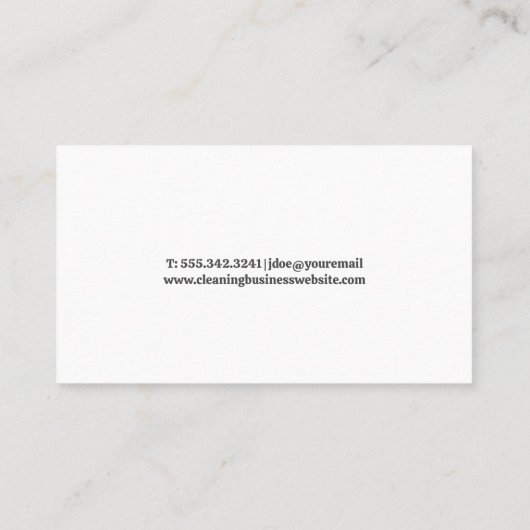 schoonmaakbenodigdheden | ontsmetten | conciërge | visitekaartje (Achterkant)