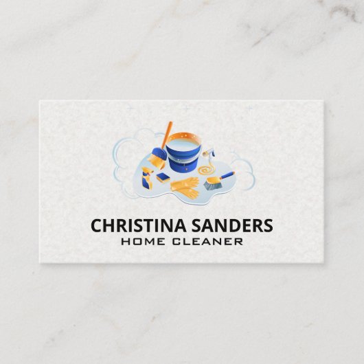 Schoonmaakbenodigdheden | Schoonmaakdiensten Visitekaartje (Voorkant)