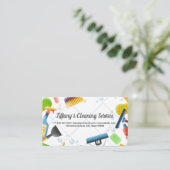 schoonmaakbenodigdheden | Tegel vloer achtergrond Visitekaartje (Staand voorkant)