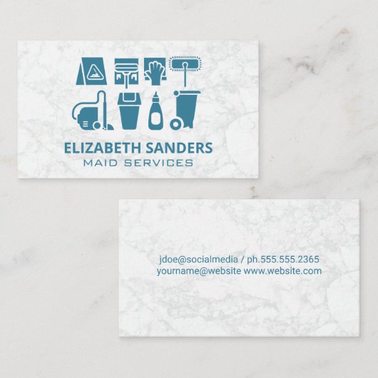 schoonmaakbenodigdheden visitekaartje (Voorkant / Achterkant)