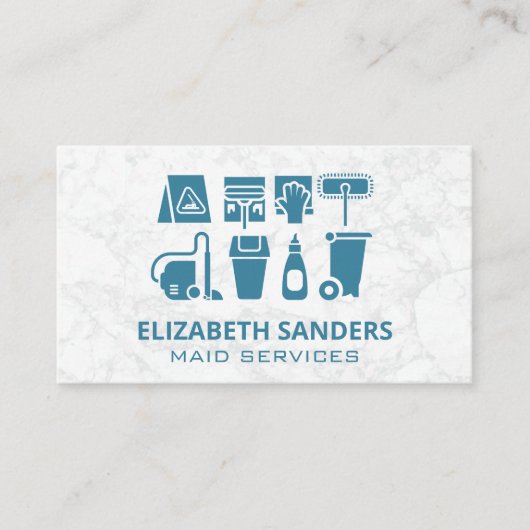 schoonmaakbenodigdheden visitekaartje (Voorkant)