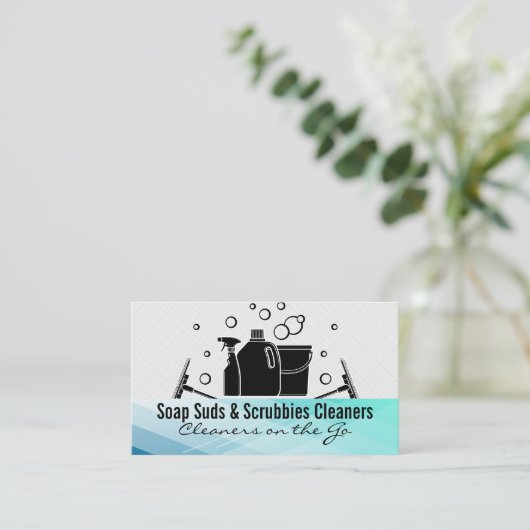 schoonmaakbenodigdheden | Zeepbellen Visitekaartje (Staand voorkant)