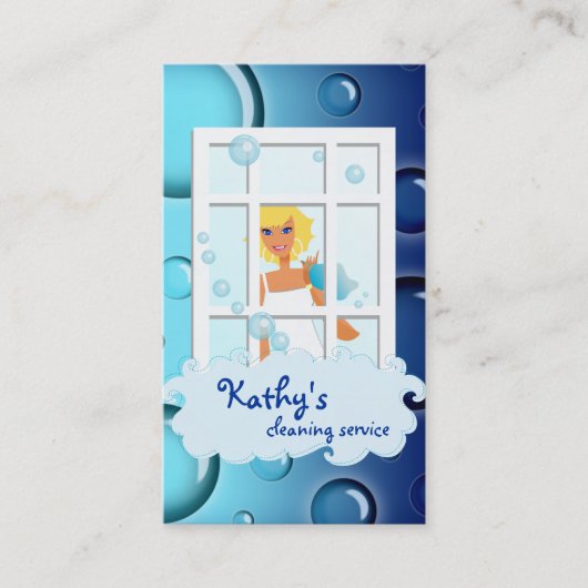 Schoonmaakblauw Visitekaartje blauw blauw blauw bl (Voorkant)