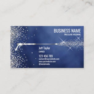 Schoonmaakbus voor de wasmachine onder druk visitekaartje