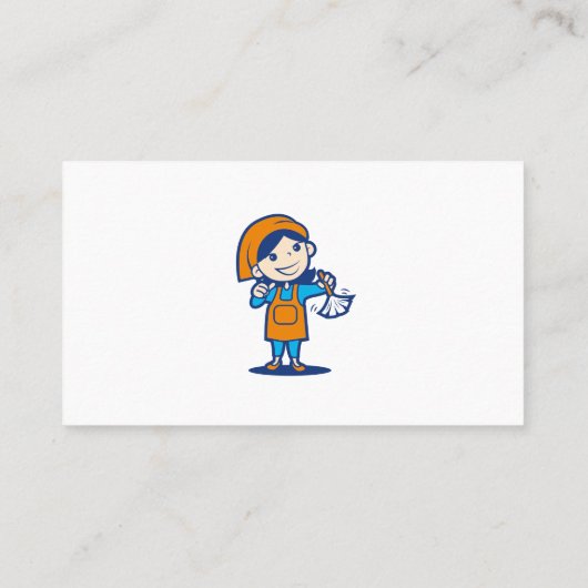 Schoonmaakdame met Duster Visitekaartje (Achterkant)