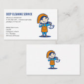 Schoonmaakdame met Duster Visitekaartje (Voorkant / Achterkant)