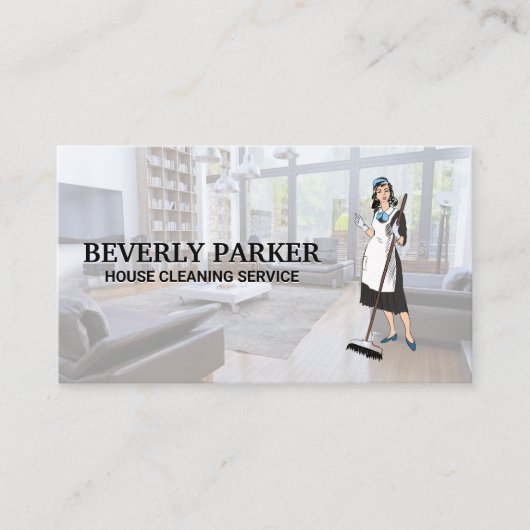  schoonmaakdame | Visitekaartje "Living Room" (Voorkant)