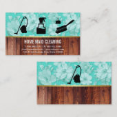 Schoonmaakdienst Bloem en Houten Paneel Visitekaartje (Voorkant / Achterkant)