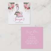 Schoonmaakdienst Bloemen Waterverf stofzuiger Vierkante Visitekaartje (Voorkant / Achterkant)