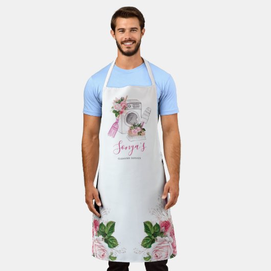 Schoonmaakdienst Bloemen Zakelijk Schort (Gedragen)