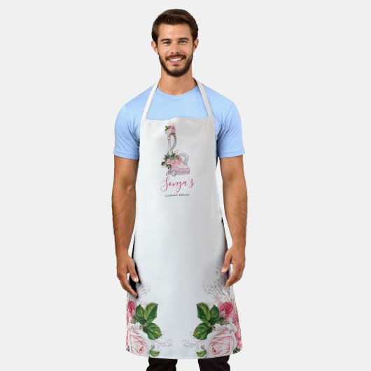 Schoonmaakdienst Bloemen Zakelijke stofzuiger Schort (Gedragen)