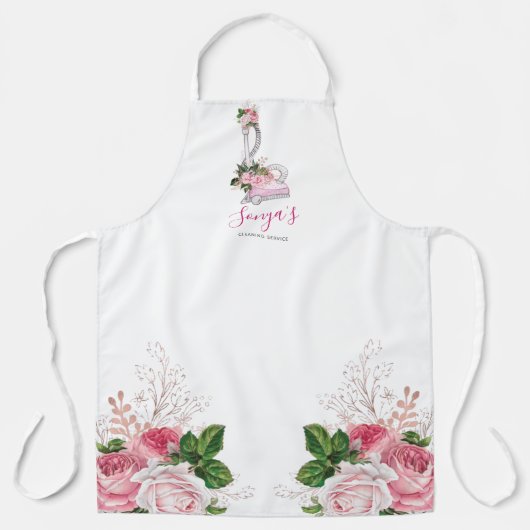 Schoonmaakdienst Bloemen Zakelijke stofzuiger Schort (Voorkant)