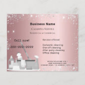 Schoonmaakdienst blush roze zilver glitterschuim Q Flyer (Voorkant)